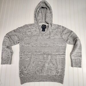 American‎ Rag | Women's Light Gray Textured Knit Hooded Sweater Large